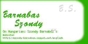 barnabas szondy business card